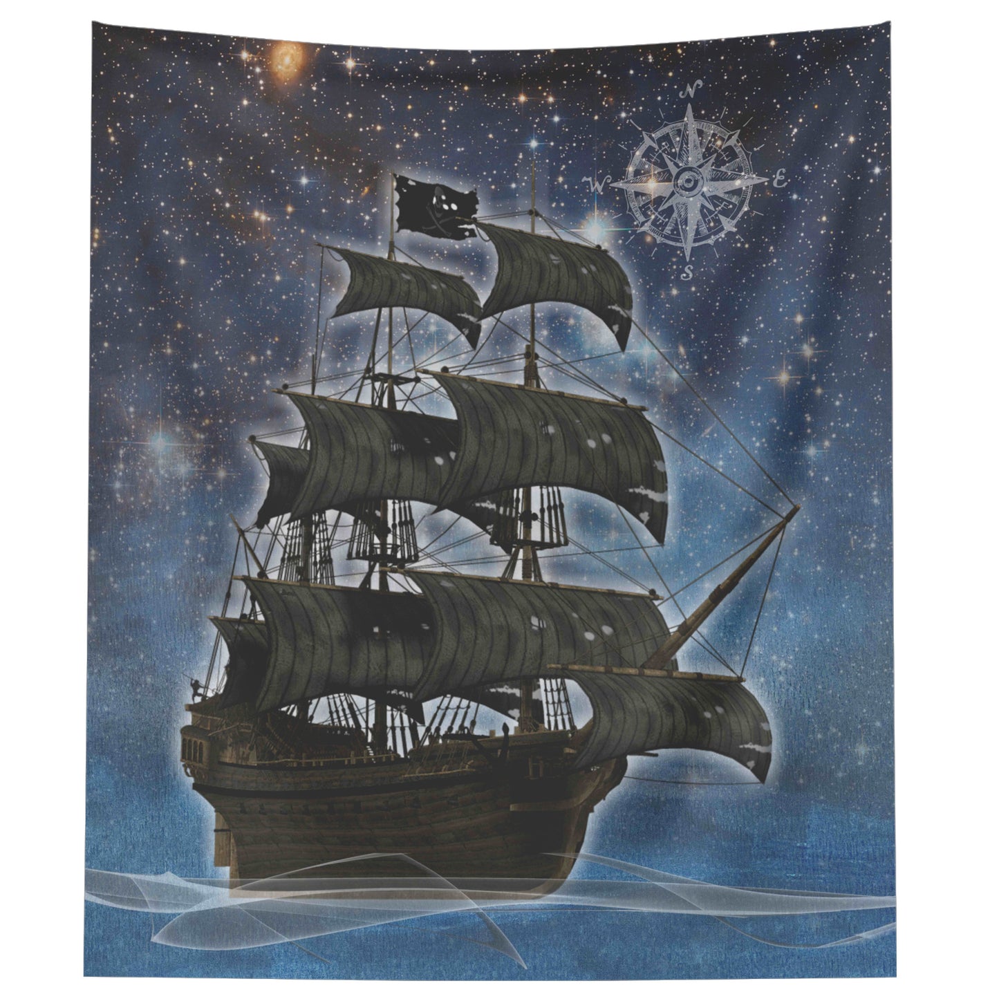 Pirate Ghost Ship Wall Hanging - Blue