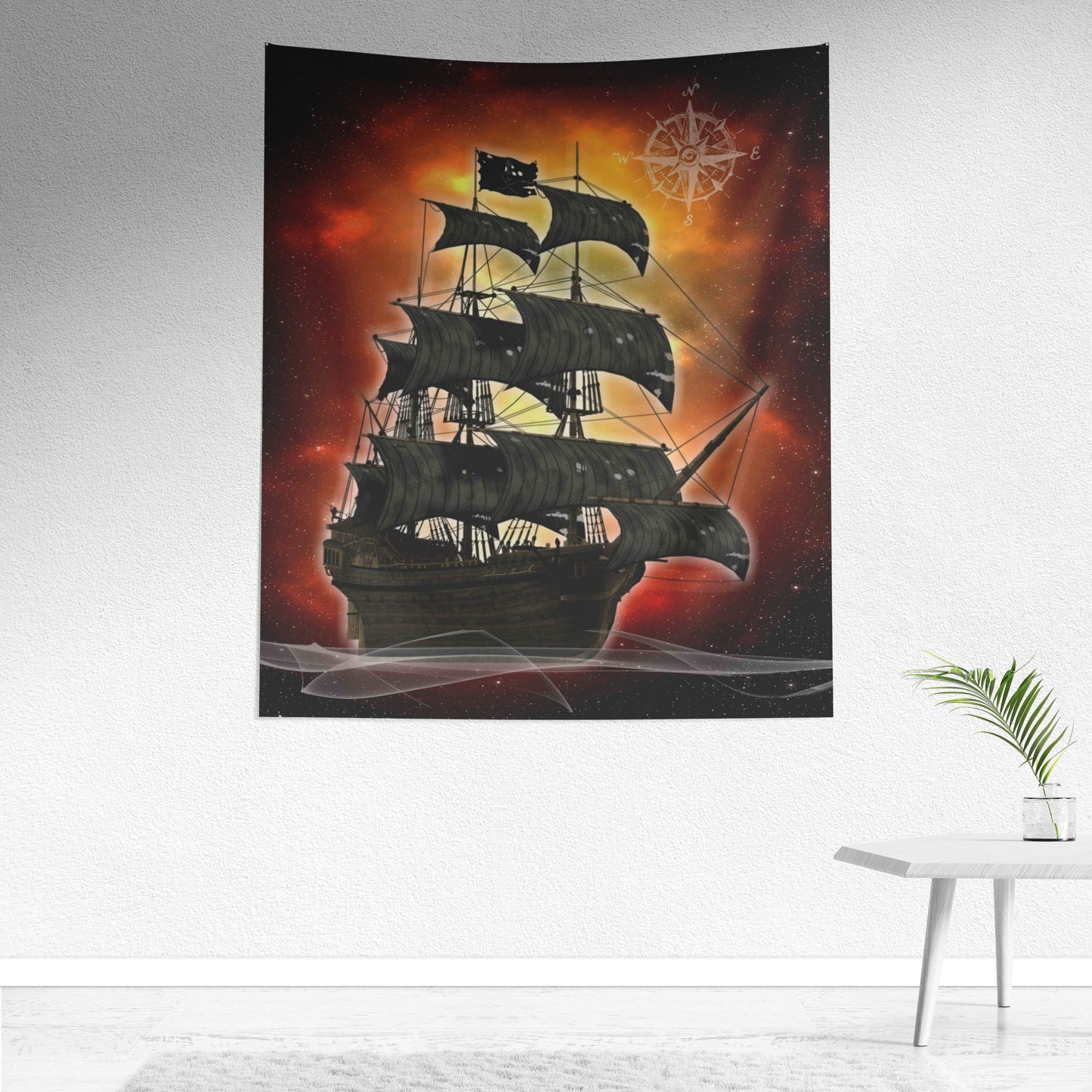 Pirate Ghost Ship Wall Hanging - Fire