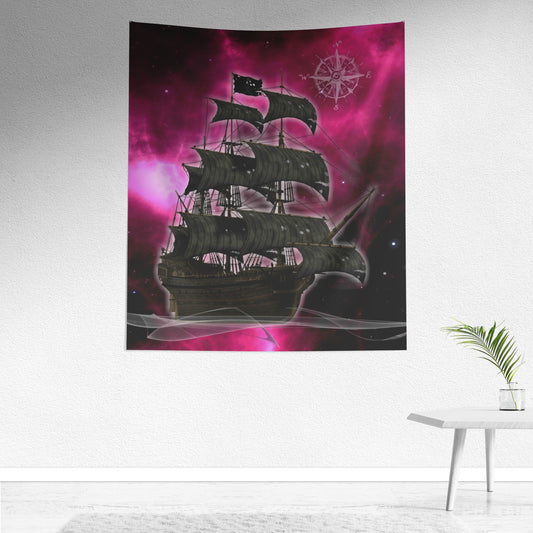 Pirate Ghost Ship Wall Hanging - Fuchsia