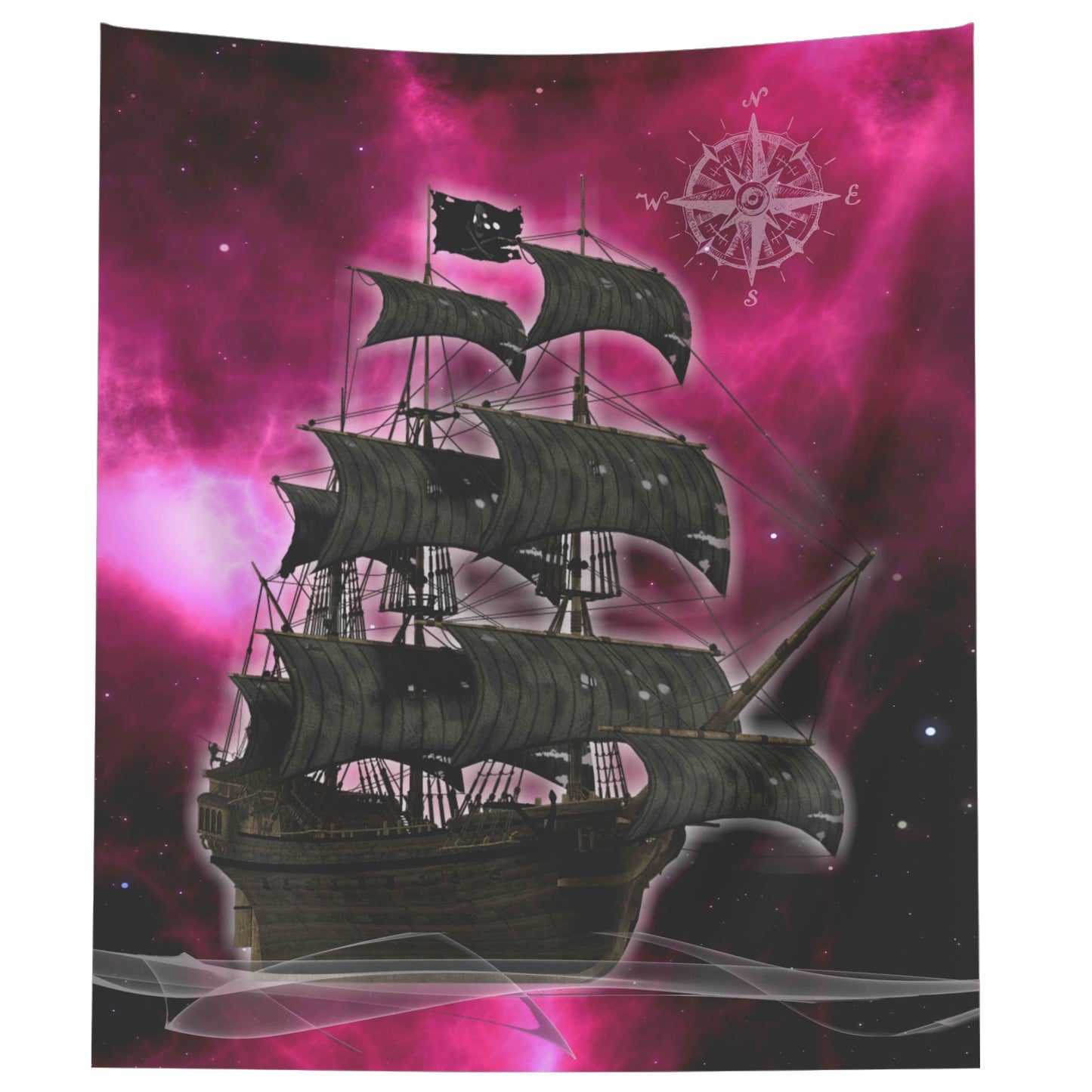Pirate Ghost Ship Wall Hanging - Fuchsia
