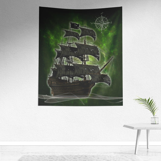 Pirate Ghost Ship Wall Hanging - Green