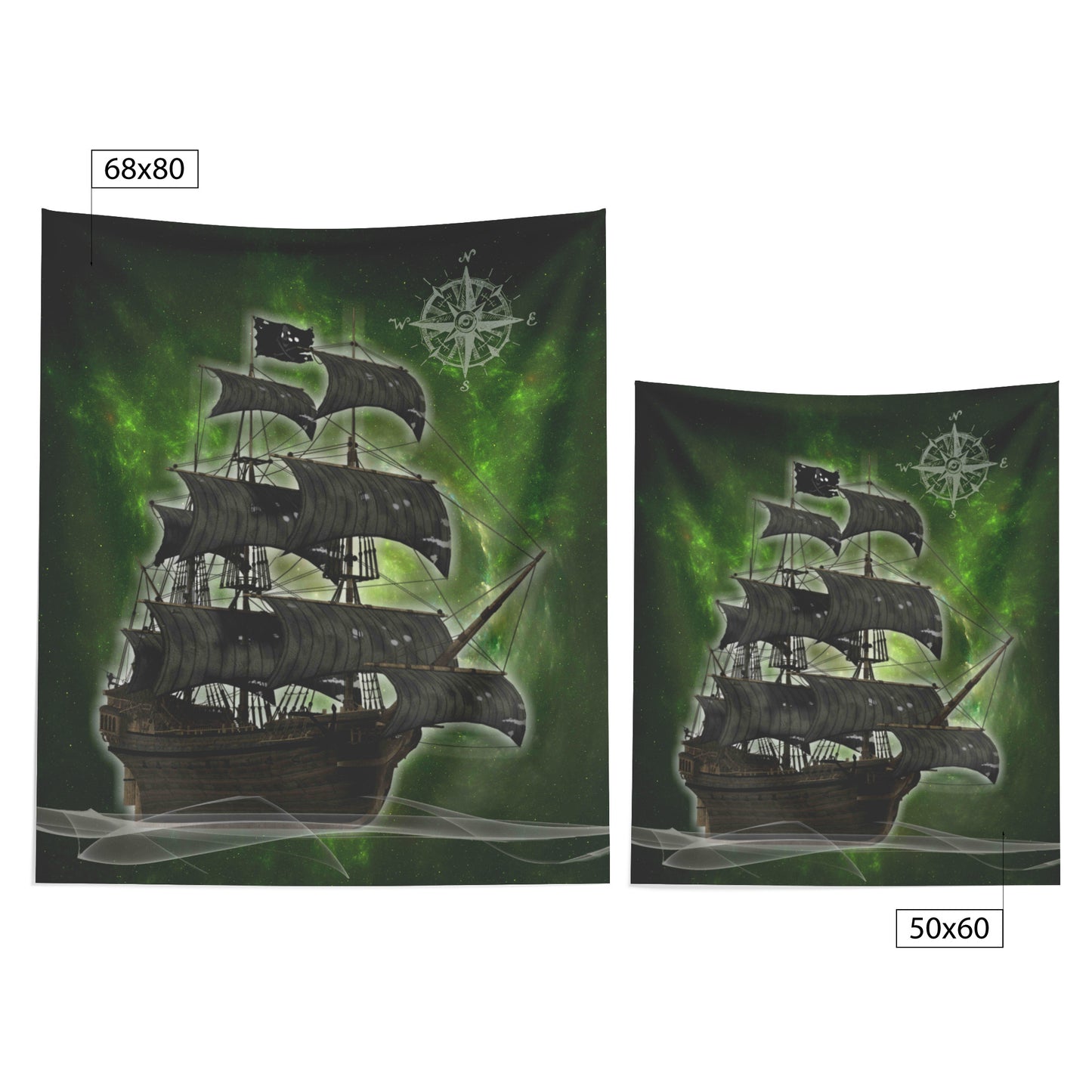 Pirate Ghost Ship Wall Hanging - Green