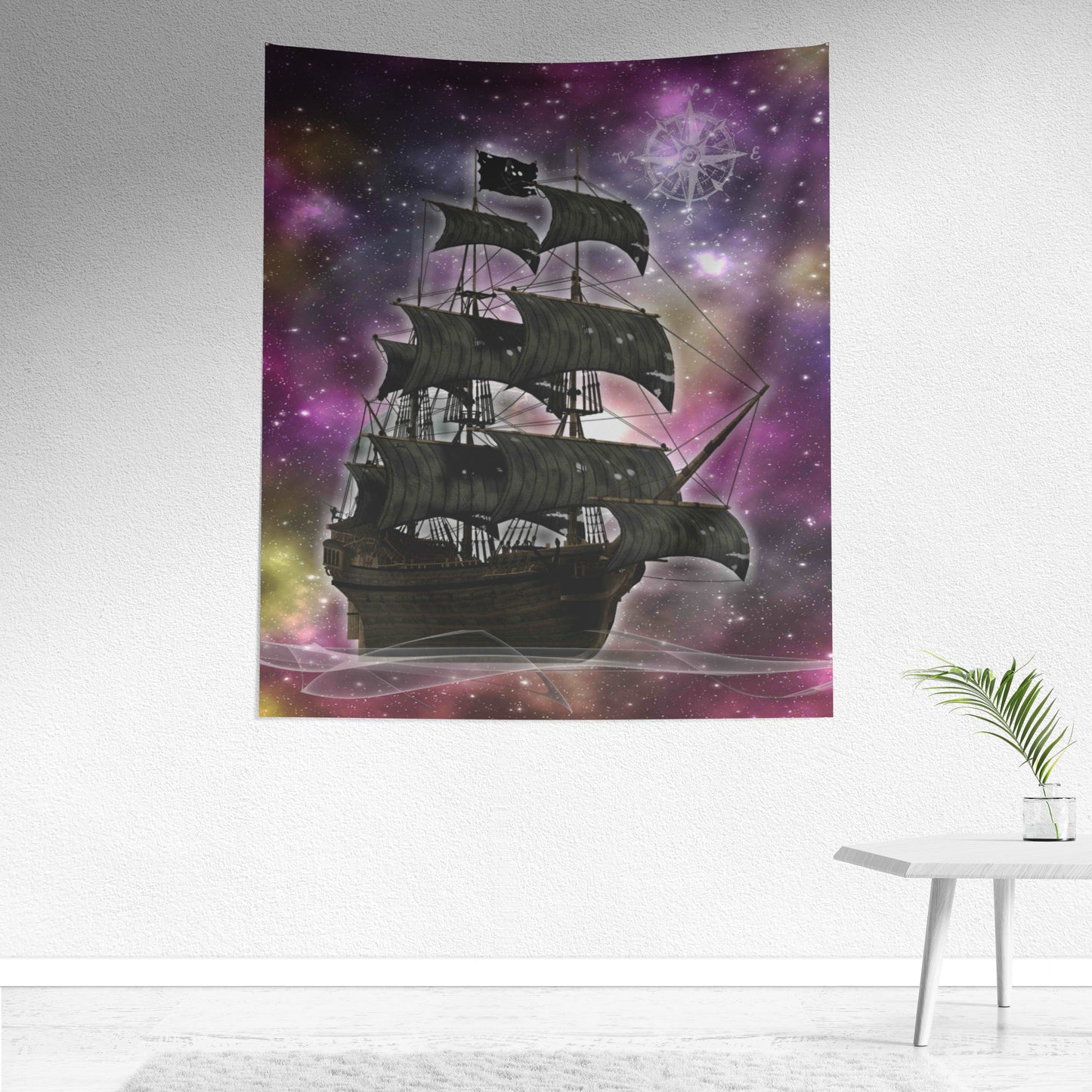 Pirate Ghost Ship Wall Hanging - Purple-Yellow