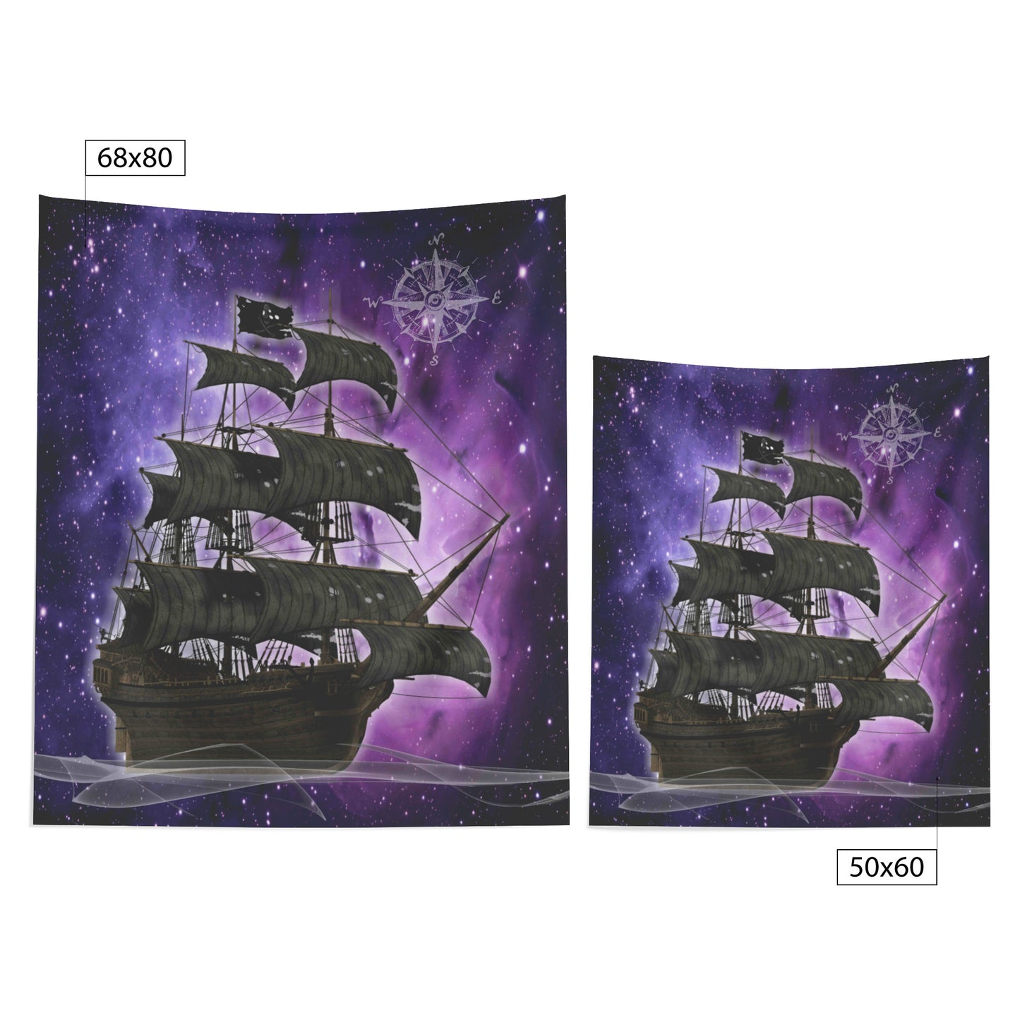 Pirate Ghost Ship Wall Hanging - Purple