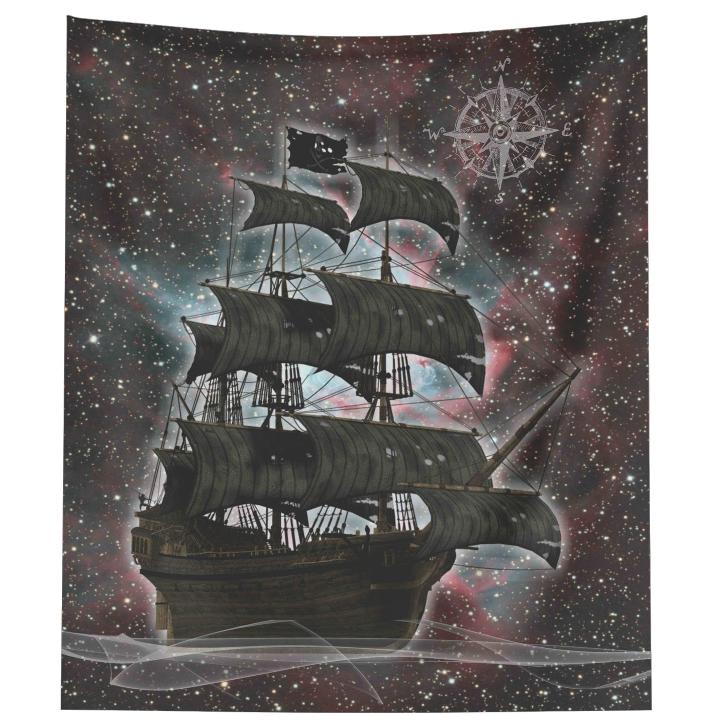 Pirate Ghost Ship Wall Hanging - Green-Red