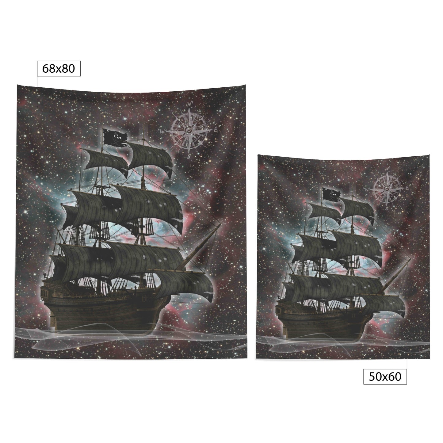 Pirate Ghost Ship Wall Hanging - Green-Red