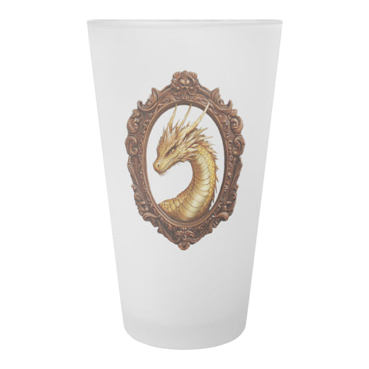 Gold Dragon Frosted Pint Glass