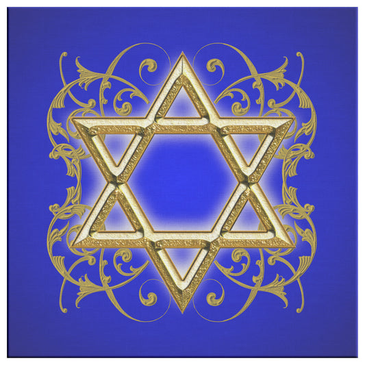 Gold Star of David Stretched Canvas Print