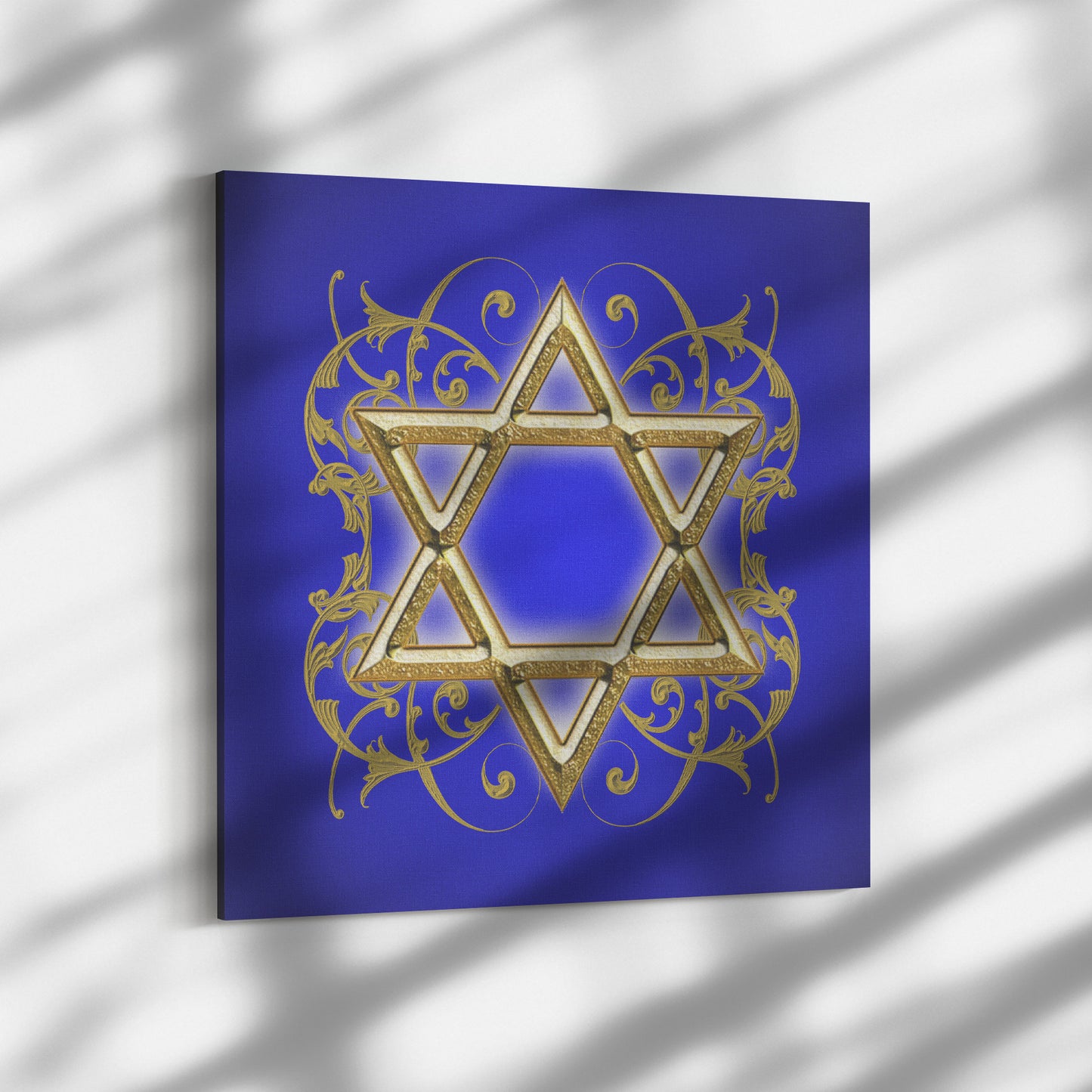 Gold Star of David Stretched Canvas Print