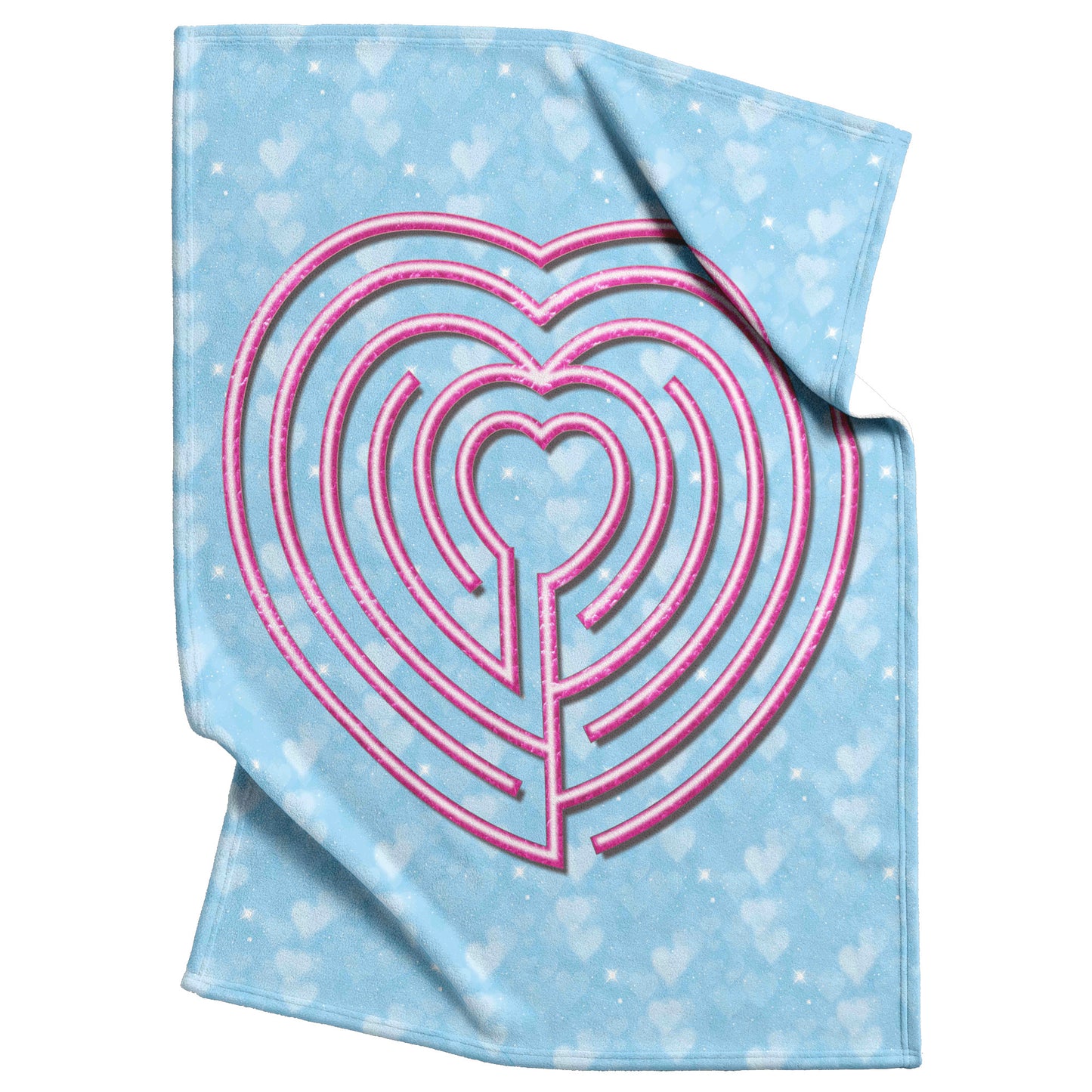 Heart Labyrinth Therapy Blanket - Blue