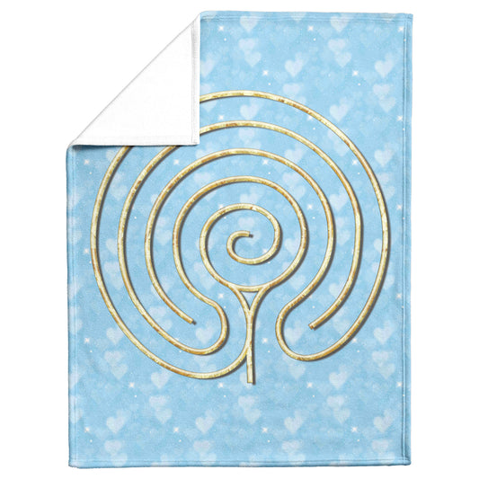 Hindu Labyrinth Therapy Blanket - Blue