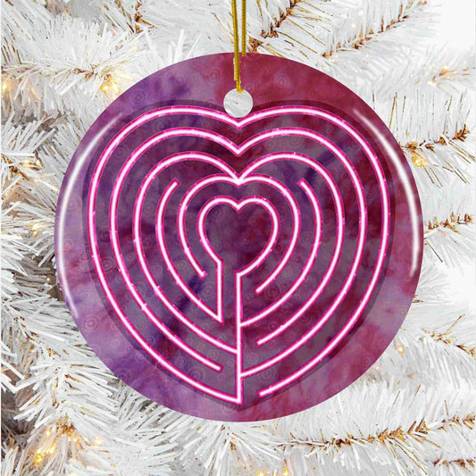 Heart Labyrinth Christmas Ornament