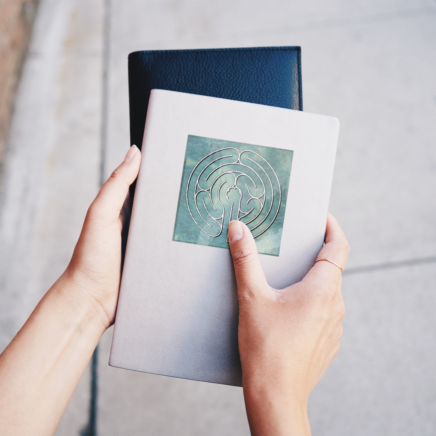 Medieval_Labyrinth_Sticker_WhiteSquareSticker_Notebook_Mockup.png