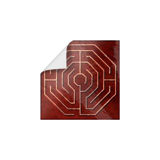 Octogon_Labyrinth_Sticker_WhiteSquareSticker_Peel_Mockup.png