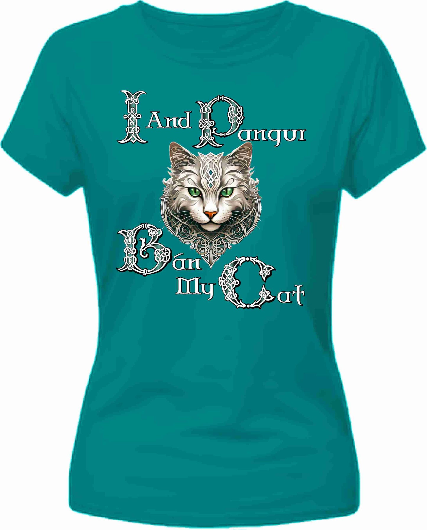 Celtic Pangur Ban Poem Womens T-Shirt