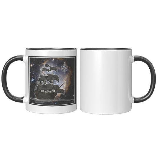 Pirate Ghost Ship Accent Mug - Black