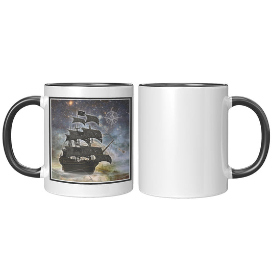 Pirate Ghost Ship Accent Mug - Blue-Yellow