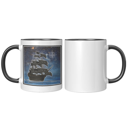 Pirate Ghost Ship Accent Mug - Blue