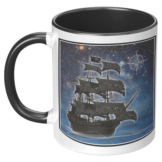 Pirate Ghost Ship Accent Mug - Blue