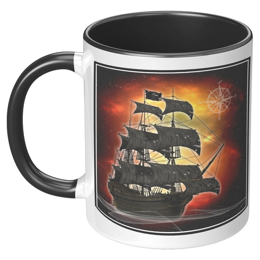 Pirate Ghost Ship Accent Mug - Fire