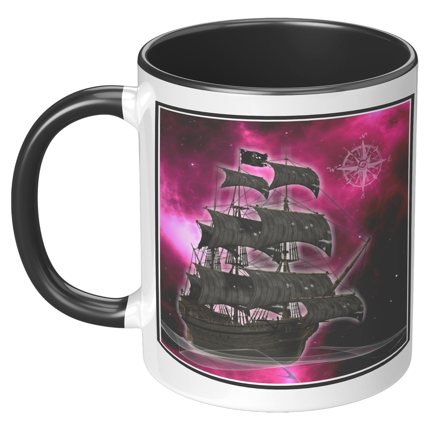 Pirate Ghost Ship Accent Mug - Fuchsia