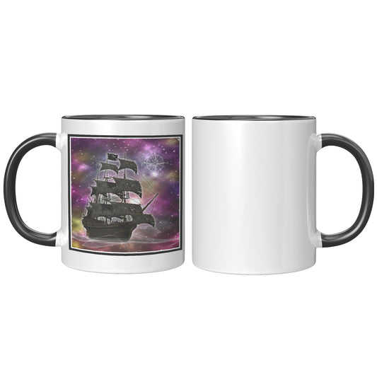 Pirate Ghost Ship Accent Mug - Purple-Yellow