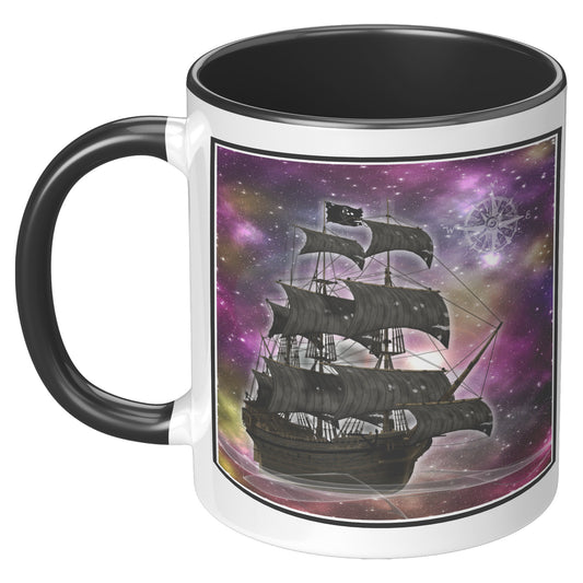 Pirate Ghost Ship Accent Mug - Purple-Yellow