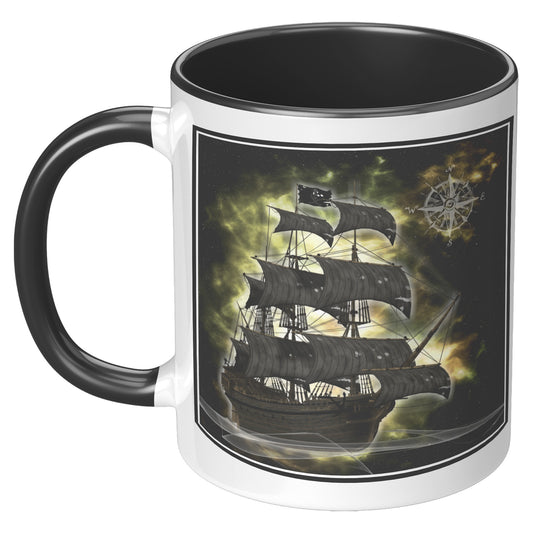 Pirate Ghost Ship Accent Mug - Yellow