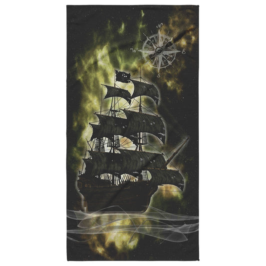 Pirate Ghost Ship Beach Towel - Yellow