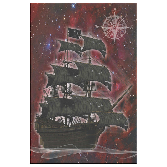 Pirate Ghost Ship Canvas Print - Burgundy