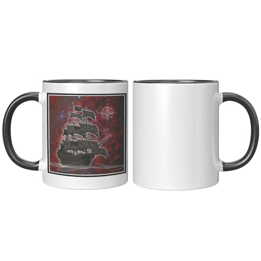 Pirate Ghost ship Accent Mug - Burgundy