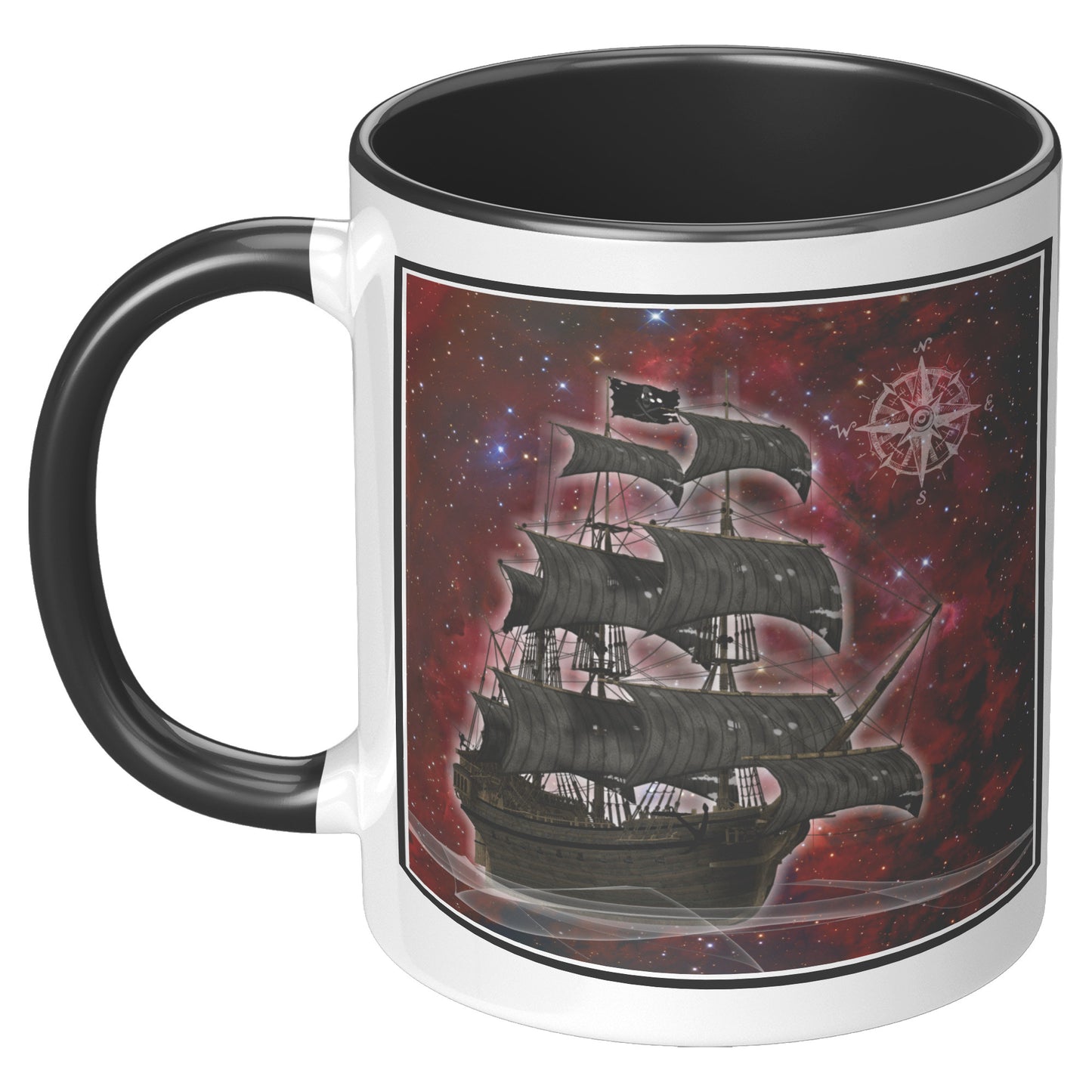Pirate Ghost ship Accent Mug - Burgundy