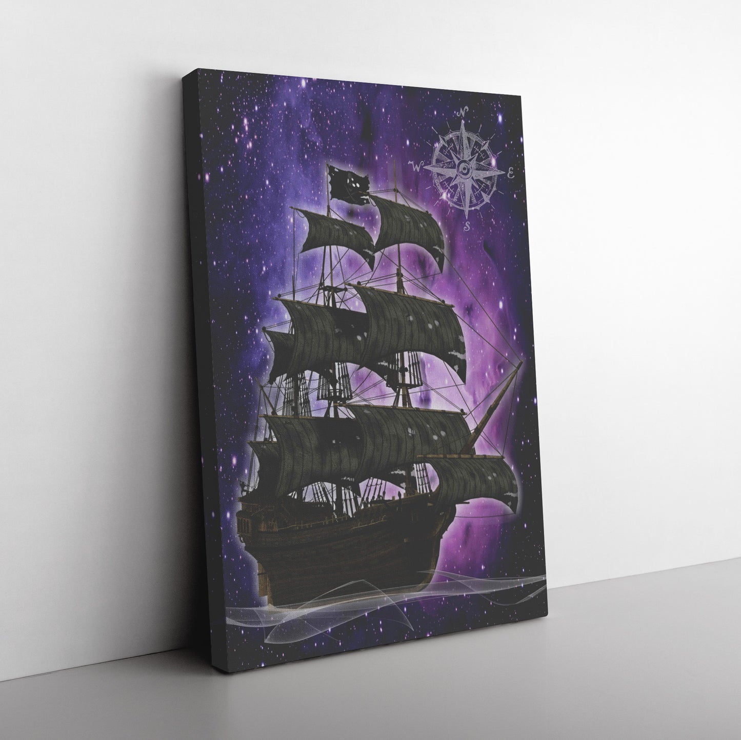Pirate Ghost ship Canvas Print - Purple