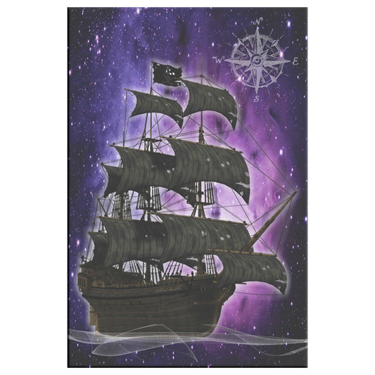 Pirate Ghost ship Canvas Print - Purple