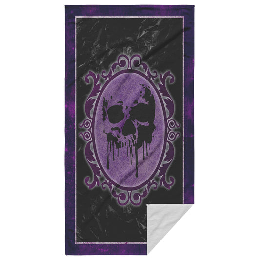 Pirate Skull Beach Towel - Purple