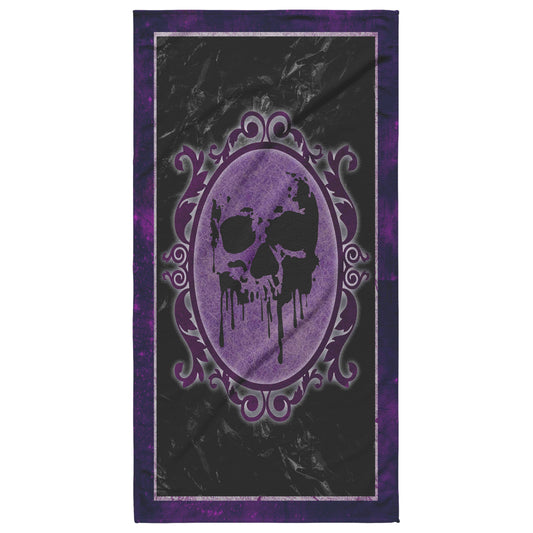 Pirate Skull Beach Towel - Purple