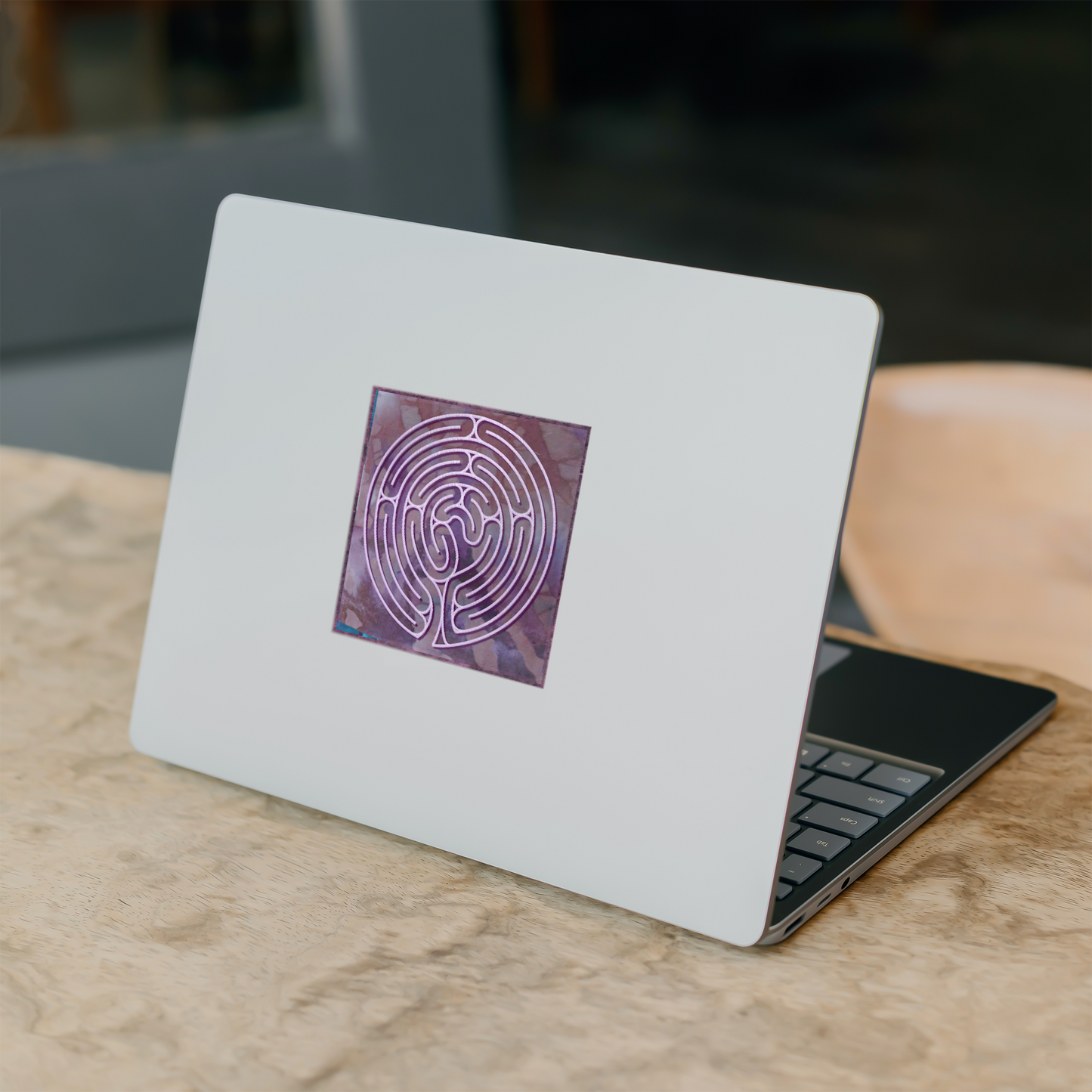 Poitiers_Labyrinth_Sticker_WhiteSquareSticker_Laptop_Mockup.png