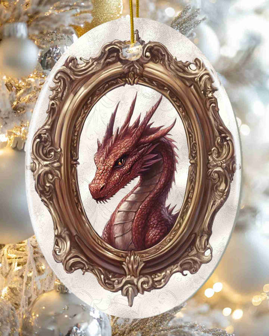 Red Dragon Ceramic Holiday Ornament