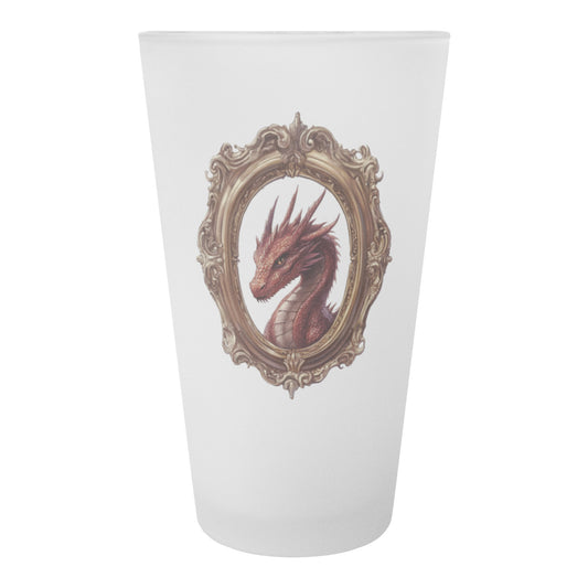Red Dragon Frosted Pint Glass