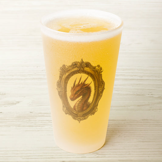 Red Dragon Frosted Pint Glass
