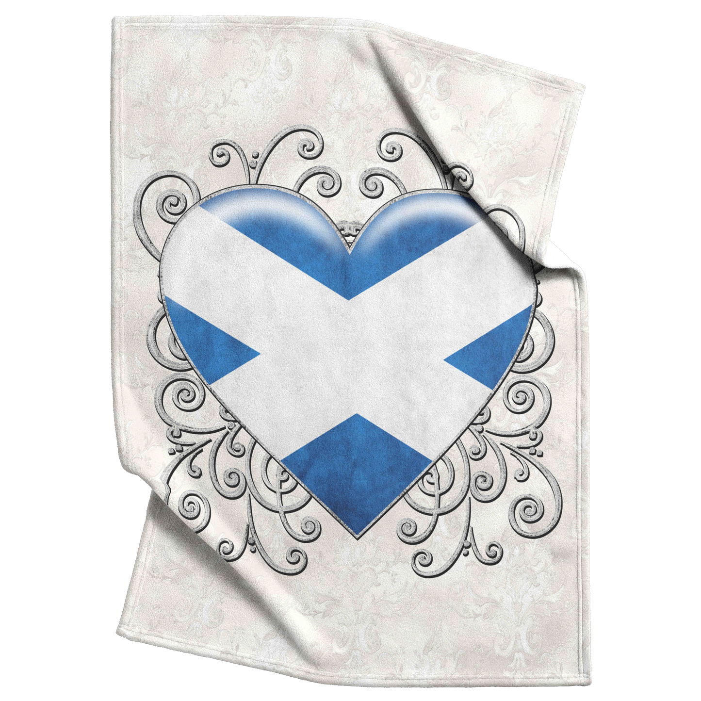 Scottish_Heart_Flag_Fleece_Blanket_V_Blanket_Top_Bottom_Folds_Mockup.png