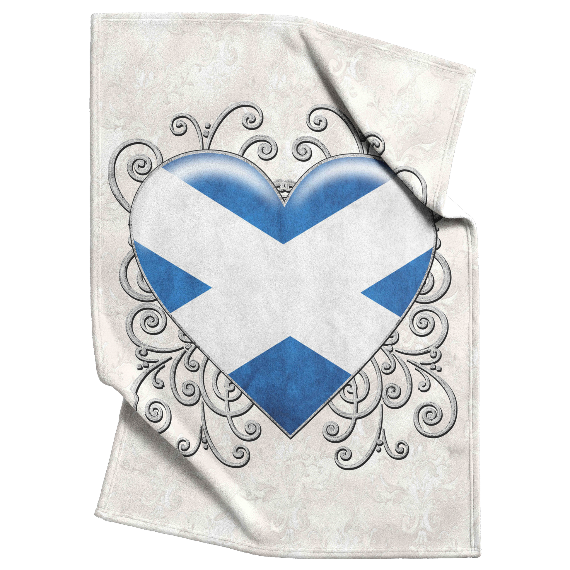 Scottish_Heart_Flag_Fleece_Blanket_V_Blanket_Top_Bottom_Folds_Mockup.png