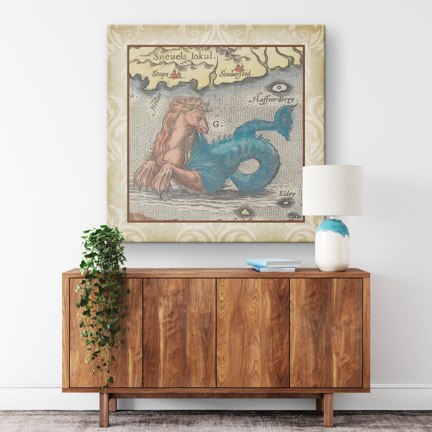 Sea Monster Canvas Print - Hippocampus Color