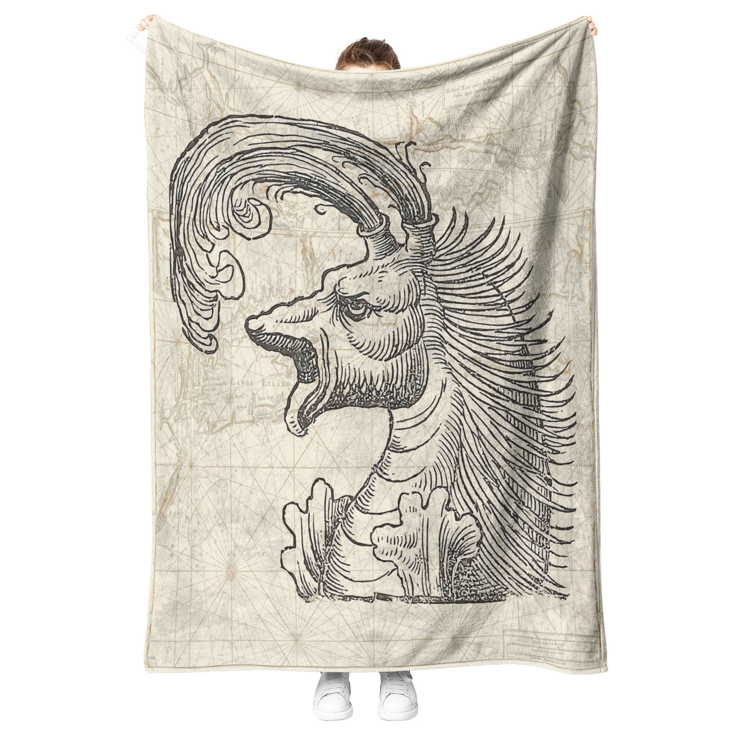 Sea Monster Fleece Blanket - Big Mouth