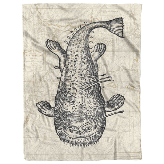 Sea Monster Fleece Blanket - Long Fish