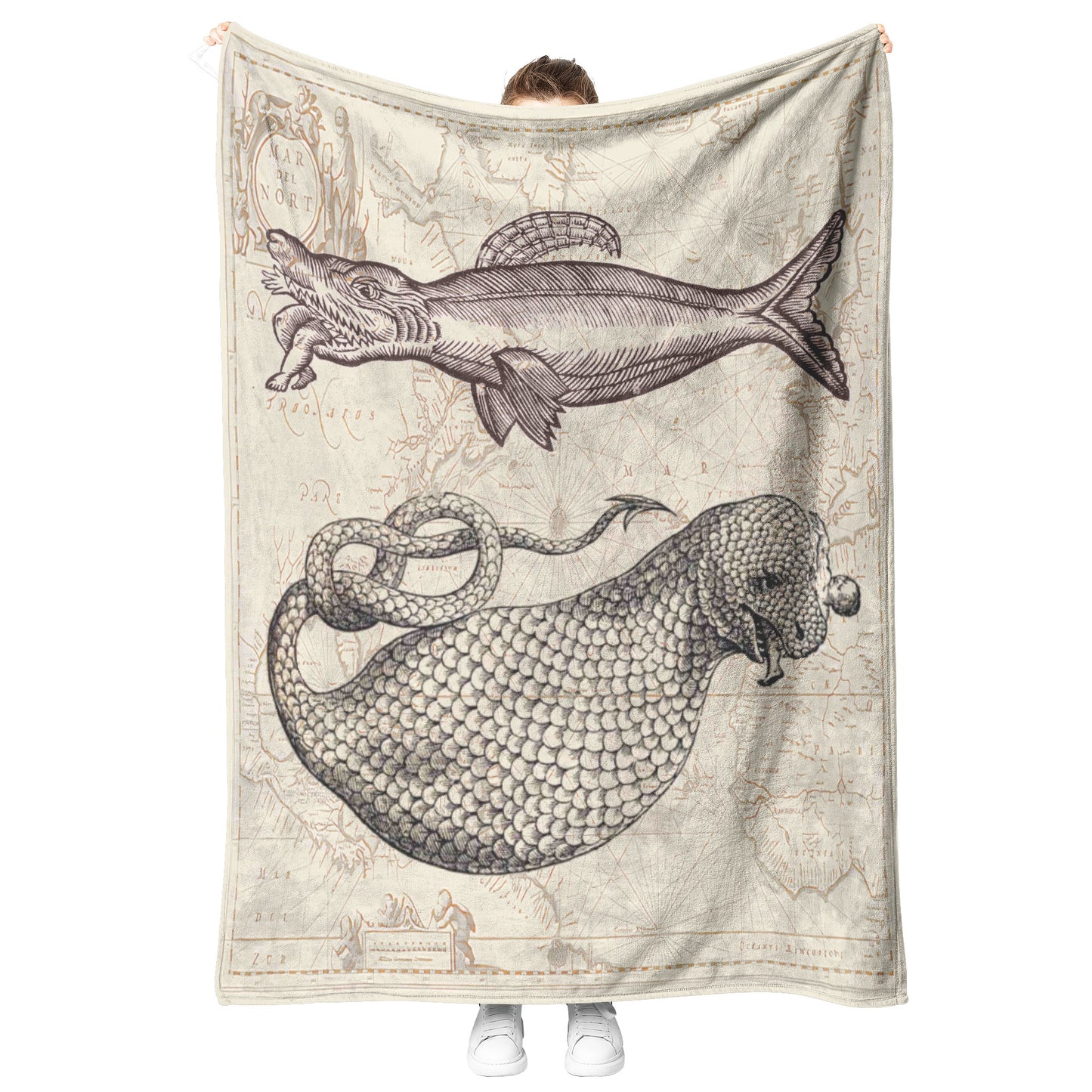 Sea Monster Fleece Blanket - Man Eaters