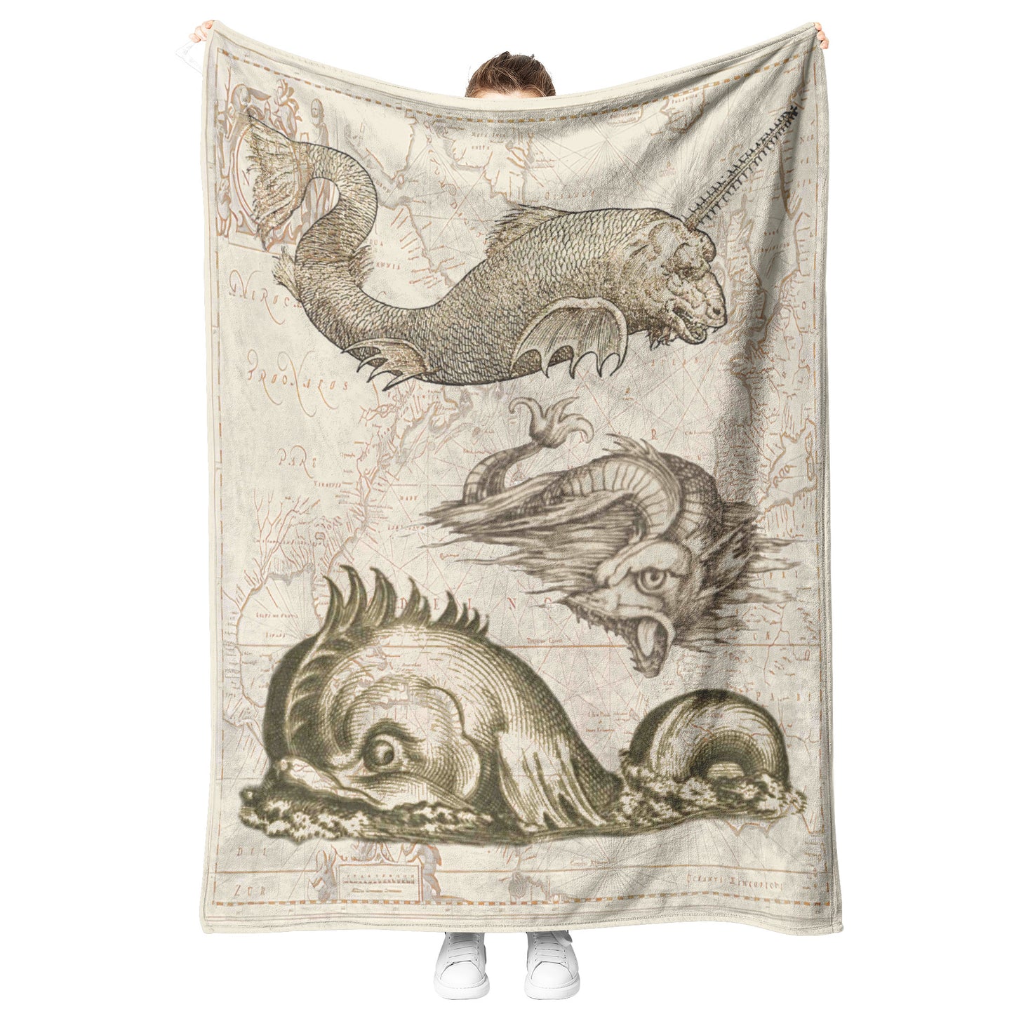 Sea Monster Fleece Blanket - Threesome 1
