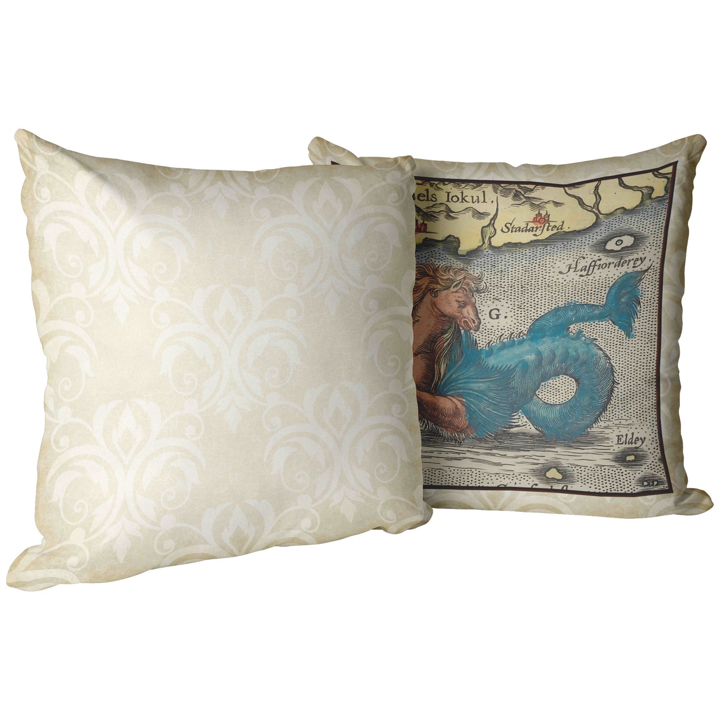 Sea Monster Throw Pillow - Hippocampus Color