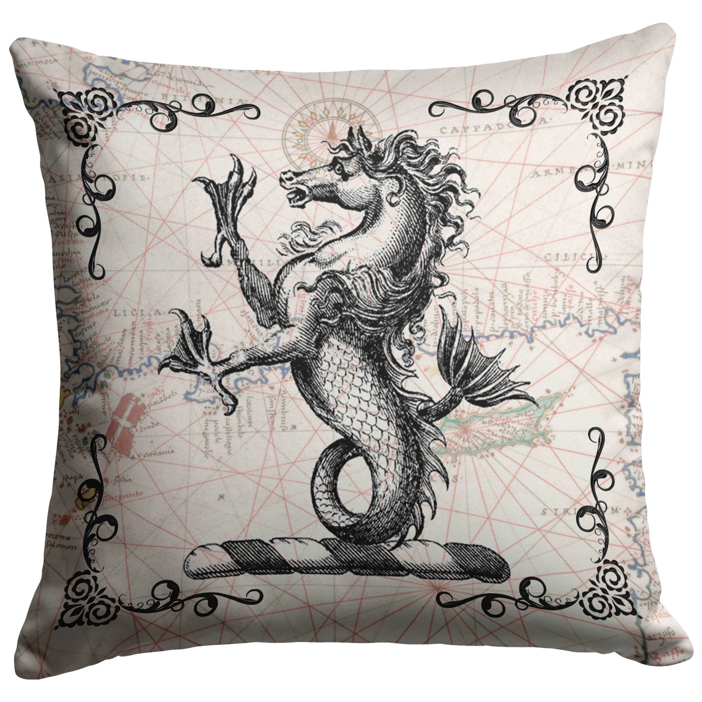 Sea Monster Throw Pillow - Hippocampus