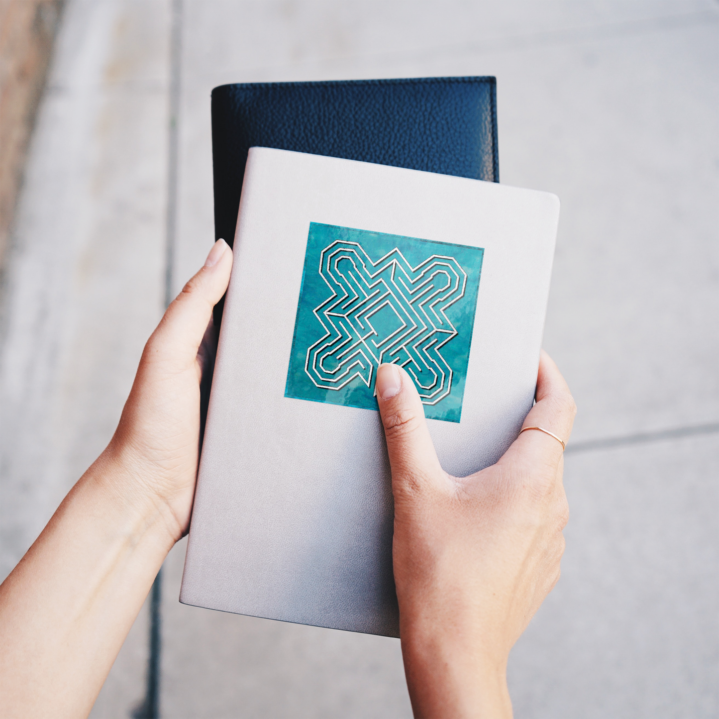 Simple_Ely_Cathedral_Labyrinth_Sticker_WhiteSquareSticker_Notebook_Mockup.png